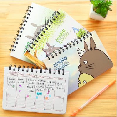 China Eco-Friendly Cartoon Totoro Plan Spiral Notebook Weekly Agenda For Weekly Schedule Organizer Planner Cuadernos School Supplies 6821 for sale