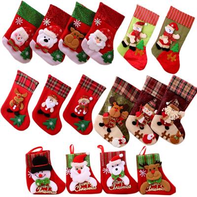 China Party Props Xmas Socks Gift Box Kids Christmas Tree Decoration Durable Wholesale Hanging Bags Xmas Stockings for sale