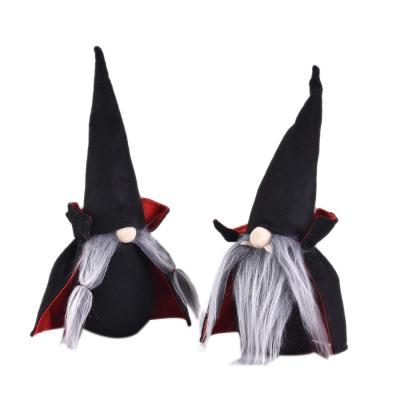 China New Durable Halloween Vampire Doll Border Dwarf Headed Hat Black Witch Stage Halloween Table Decorations for sale