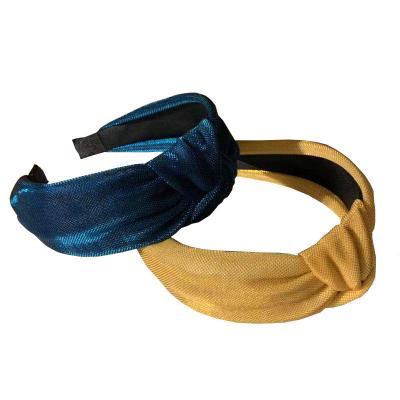 China Wholesale Fashion Women Hair Band Hair Accessories Trendy Cloth Elastic Band New Twisted Wide Cross Hair Band for sale