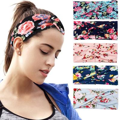 China Custom Hair Women Headband Fashion Elastic Hairband Headband Wholesale Non-Slip Headbands Sports Trendy For Yoga for sale