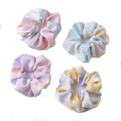 China New Arrived Central Institute of Statistics Environmentally Friendly Fashion Women Hair Accessories Colorful Pleated Hair Scrunchies Summer Korean Stylish Elastic Band for sale