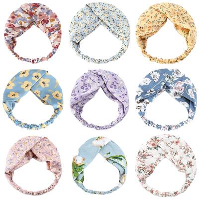 China Custom Wide Elastic Hair Bands Fashion Elastic Hair Bands Women's Fashionable Cross Stretchy Headband Elastic Band Wide for sale