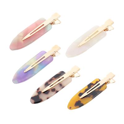 China Summer Hot Stylish Cool Acid Acrylic Rectangle Hair Clip Waterdrop Acetate Fashion Geometric Acrylic Hair Clip For Girls for sale