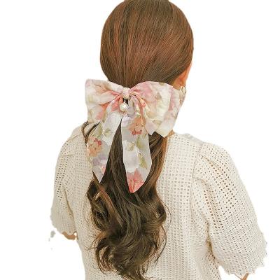 China Big Stylish and Cool Hair Bows Cuts Stain Ribbon Hair Barrettes Silk Bowknot Hair Accessories for Women Girls Teens for sale