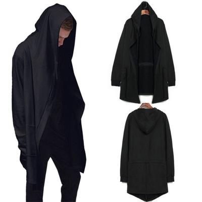 China Mens Breathable Gothic Hooded Sweatshirts Hip Hop Black Dress Wrap Hoodies Fashion Cardigan Long Sleeves Mask Halloween For Outwear for sale