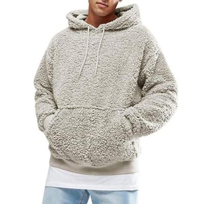 China Solid Color Warm Hooded Sweatshirt Hoodie Fleece Autumn Mens Warm Faux Fur Sweater Men Casual Clothing for sale