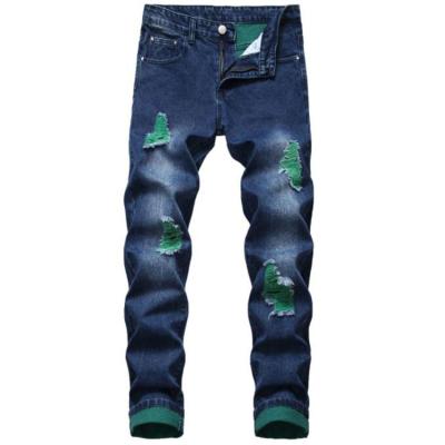 China Hot Sale Breathable Mens Casual Street Mounted Motorcycle Jeans Holes Mens Jeans Fashion Blue Black Jeans For Men for sale