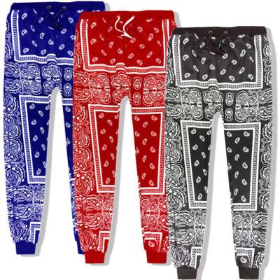 China Breathable Jogging Sweatpants Mens Hip Hop Fashion Casual Harem Pants Cotton Unisex Joggers Streetwear Bandana Red Blue Pants for sale