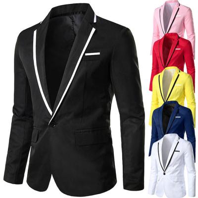 China New Breathable Blazer Slim Fit For Mens Stylish Solid Color Blazer Business Casual Wedding Party Outwear Coat Fashion Men Suit Tops for sale