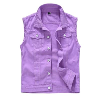 China New Mens Patches Design Breathable Jeans Vest Ripped Denim Vest Men Denim Vest Man Sleeveless Jeans Vest for sale