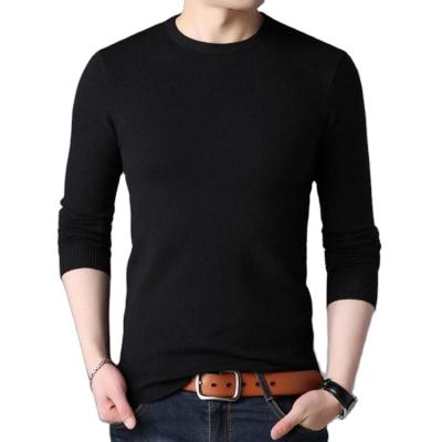 China Autumn Men Sweaters Fashionable Breathable Long Sleeve O-Neck Slim Sweater High Quality Solid Color Male Business White Sweater for sale