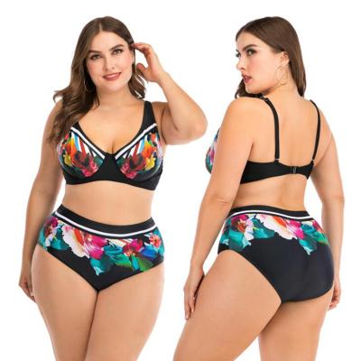 China Big Breathable Sexy Bikinis Women Swimwear Plus Size High Waisted Swimsuit Backless Lift Up Beach Wear 4XL Bikini Set Print Swimwear for sale