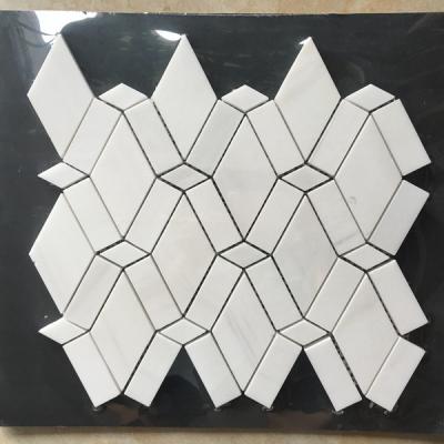 China White Diamond Dolomite Nature Stone Mosaic Tile For Kitchen Backsplash for sale