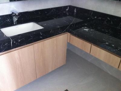 Κίνα Μαρμάρινο Countertop πλακών νεροχυτών ορθογωνίων Marquan Nero για διευκολυνμένη την κουζίνα άκρη προς πώληση