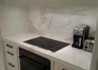 China White Kitchen Marble Countertops And Backsplash , Huge Marble Tile Countertops for sale