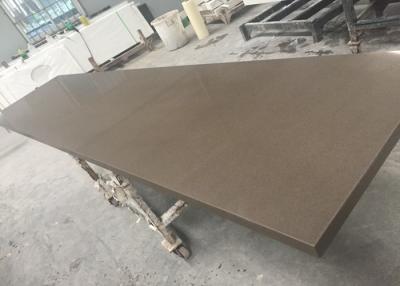 China US Standard Quartz Slab Countertops Quartz Cabinet Tops Brown Color for sale