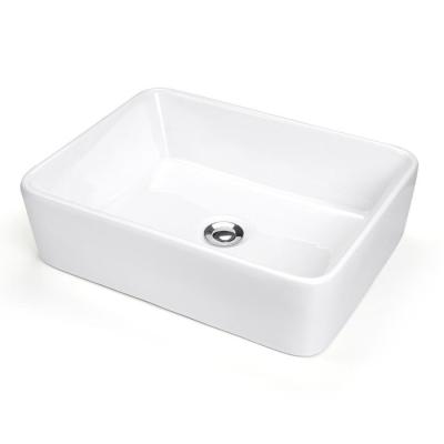 China Rectangular Ceramic Kitchen Bathroom Sinks Above Counter Polished Surface for sale