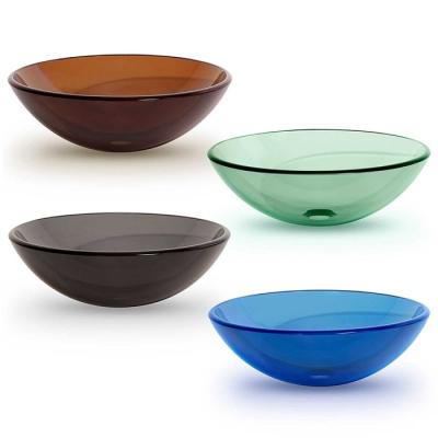 Chine Verre trempé coloré multi en bronze de bâti de dessus d'éviers de salle de bains de cuisine de thé à vendre