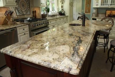 China Yellow River / Golden River Granite Vanity Countertops For Traditional Bathroom for sale