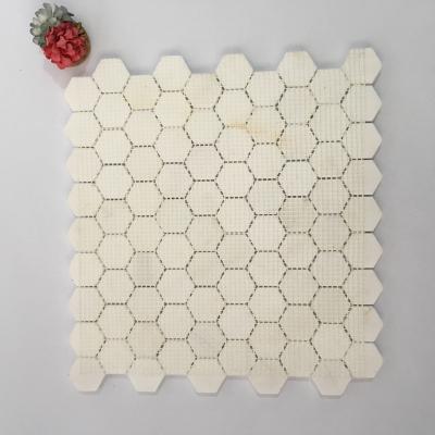 China Super Wit Mozaïek Natuursteen Eerste Kwaliteit Hexagon 2“ de Tegel van het Dolomietmozaïek voor Backsplash Te koop