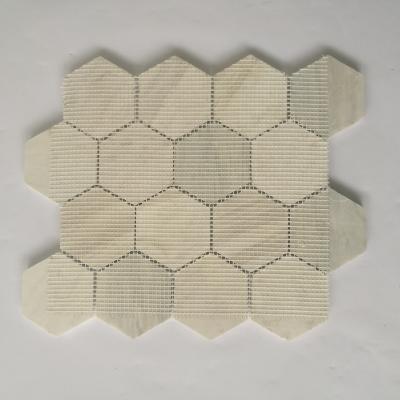 China New Arrival 3 Inch Hexagon Mosaic Tile Natural Stone Mosaic Tile For Hourse Interior Decoration for sale