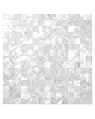 China White Seashell Backsplash 1x1 inch Interlocking Mosaic Tiles For Shower Room for sale