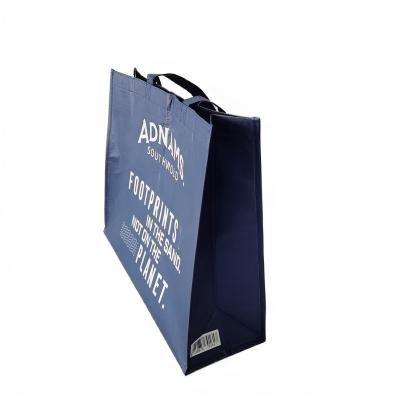 China Reusable Hot Printing Rpet Shopper Bag With Inserted Bottom Carton for sale