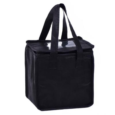 China Small Reusable Custom Portable Insulated Thermal Nonwoven Lunch Box Tote Cooler Bags With PVC Window For Sale School Picnic for sale