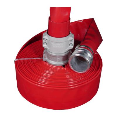 China Durable Customized High Pressure Agricultural Irrigation PVC Lay Layflat Pipes With Hose Nipple / Hose Clamp for sale