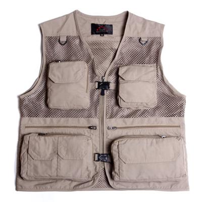 China Breathable High Quality Outdoor Multi Pocket Vest Streetwear Adults Relaxation Wear Relaxation Vest Custom Summer Mesh Fishing Vest for sale