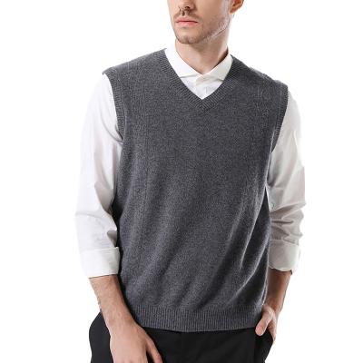 China New Style Anti Shrink Mens Slim Fit Sleeveless Tank Top Knit Cashmere Sweater Vest for sale