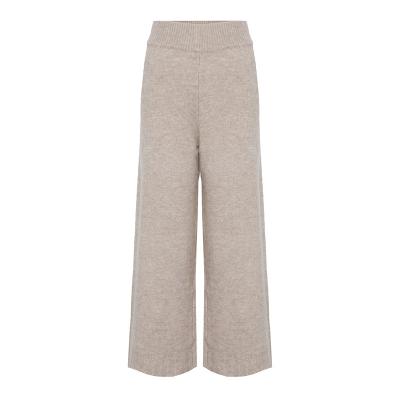 China Solid Color Breathable Pants Casual Solid Color Knit Cashmere Women Trousers for sale