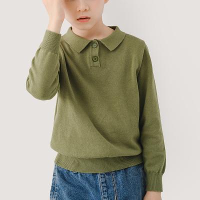 China Trend New Anti-Shrink Kids Long Sleeve Polo Shirt Solid Color Cashmere Sweater for sale