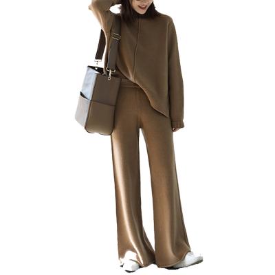 China Lazy Style Anti-shrink Fashion Winter Ladies Sweater Sweater Loose Pant Suit for sale