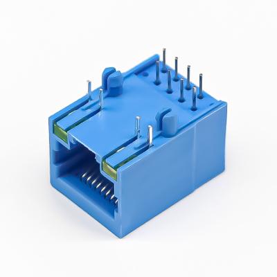 China Through the base-t Tab Down With Leds Ethernet Rj45 hole 100 for sale