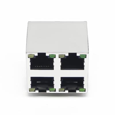 China Through 2x2 Hole Rj45 Port Connector Without Magnetics for sale