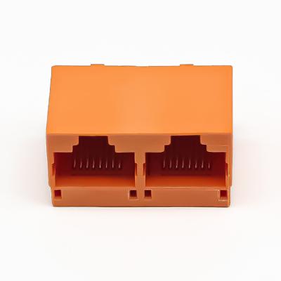 China Through The Hole Without Magnetic Multi Port 1x2 With Led 8p8c Jack Rj 45 Female Connector Modular for sale