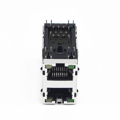 China Through Hole 99B+LED-03T-2X1-C 10p8c Jack Pcb Ethernet 2x1 Port Rj45 Modular Connector for sale