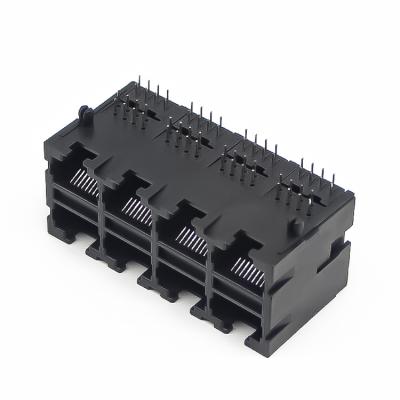 China Through Hole 99B01-2X4-C Modular Jack 2x4 8 Port All Plastic Rj45 Connector for sale