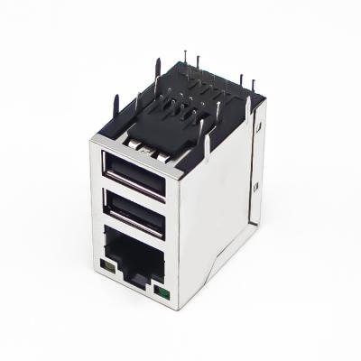 China Through Hole Rj45 Integrated Magnetic Ethernet 100/1000base-t Combo Rj45 Connector for sale