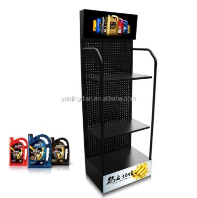 China Removable Retail Metal Floor Standing Engine Motor Oil Display Rack for sale