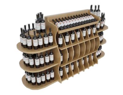 China Wholesale Home and Store 100 Bottles Producing Wooden Wine Rack with Free Design Timber Stable Wooden Wine Racks Retail Store Shelves for sale