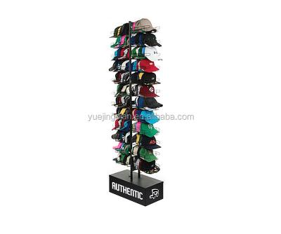 China Rush Two Sides 24 Hat Rack Metal Racks Hat Display Stand Floor Hat Display Stand for sale