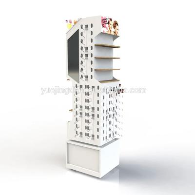 China Stable high quality wooden base sunglasses display stand floor stand glass rotating acrylic display stand for sale