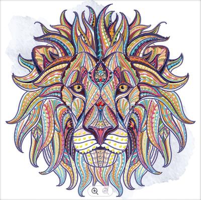 China Abstract Huacan Crafts Wholesale DIY 50*50cm Handmade Special Shaped Lion Head Rhinestone Diamond Painting Wall Art for sale