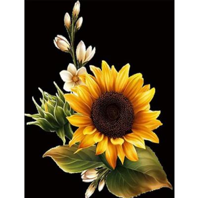 China Modern HUACAN Sunflower Oil Painting By Numbers Room Wall Art Pictures By Number Flower For Adults Home Decoration 40x50cm for sale