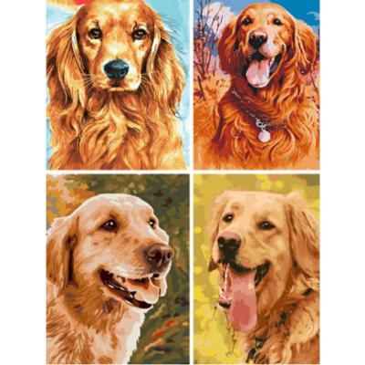 China HUACAN Modern Dog DIY Animal Hand Painted Oil Painting Wall Art For Adults Picture By Numbers Gift Home Decor for sale