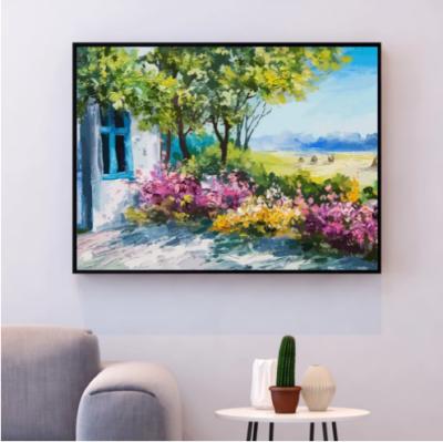 China Modern HUACAN Picture By Numbers Landscape Hand Painted Oil Painting Flower Home Decoration Canvas Drawing Wall Art Gift for sale