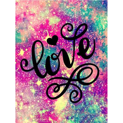 China Indoor Bedroom DIY Crystal Rhinestone Diamond Painting Colorful text Diamond Embroidery Love Cartoon Decor for home for sale